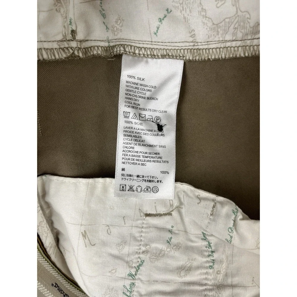 TOMMY BAHAMA 100% Silk Short Men 42 Brown Relaxed Pleaded Pockets Vacation